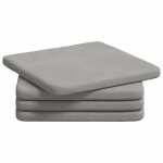 Coussins de si�ge - vidaxl - 4 pi�ces - gris clair - 40x40x3 cm - tissu en microfibre - housses amovibles ...