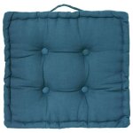 Coussin de sol atmosphera - dorian - 40 x 40 cm - bleu - naturelle - carr