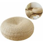 Coussin de sol rond respirant en paille tiss�e coussin de sol