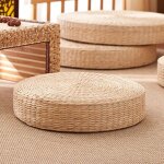 Coussin tatami ronde en paille tressée coussin respirant et confortable pour le sol coussin handmade ... Coussin tatami ronde en paille tressée coussin respirant et confortable pour le sol coussin handmade ...
