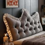 Coussin de tte de lit 90x50x16cm coussin de dossier en tissu avec couronne de style princesse pour chambre ...