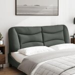 Coussin de tte de lit - sweety - gris fonc 160 cm tissu t126