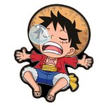 Coussin - toei animation - one piece - monkey d. luffy 3d - 45x45 cm - rouge / bleu