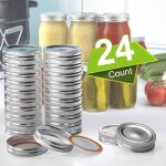 Couvercles de mise en conservation pour bocaux ball lot de 24 tanches et hermtiques en mtal argent ...