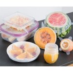 Couvercles silicone alimentaire universels extensibles - lot de 6 couvercles exclusivit taille xs  ...