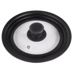 Couvercle universel en verre trempé avec rebord silicone adapté pour cocottes poêles et ustensiles de ... Couvercle universel en verre trempé avec rebord silicone adapté pour cocottes poêles et ustensiles de ...