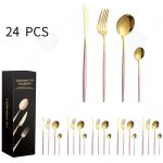 Couverts de table service 24 pièces 4 couverts par ustensiles cuisine acier inoxydable couverts avec ... Couverts de table service 24 pièces 4 couverts par ustensiles cuisine acier inoxydable couverts avec ...