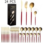 Couverts de table service 24 pièces 4 couverts par ustensiles cuisine acier inoxydable couverts avec ... Couverts de table service 24 pièces 4 couverts par ustensiles cuisine acier inoxydable couverts avec ...