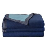 Couverture 100% pure laine vierge double face volta 500 gr / m� toison dor - volta marine myosotis - ...