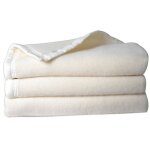 Couverture 100% pure laine vierge double face volta 500 gr / m� toison dor - volta naturel blanchi - ...