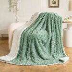 Couverture 150x200cm plaid polaire sherpa en laine pelucheuse et douce  poils chauffant pour aider  ...