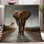 Couverture animal �l�phant plaid polaire 130x150 cm chaude douce moelleuse microfibre couverture de lit ...