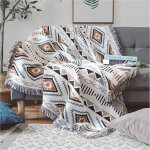 Couverture de canap� avec pompon jet�s de canap� couverture tricot�e couverture de style ethnique azt�que ...