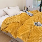 Couverture chaude pour la maison couvre - lit doux pour la peau chle de voyage 200x150cm jaune citron ...
