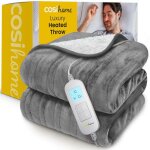 Couverture chauffante electrique - cosi home - 180x130cm - gris - 10 r�glages de temp�rature - minuterie ...