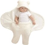 Couverture demmaillotage pour bb unisexe gigoteuse emmaillotage capuche pour bb 0 - 3 mois(blanc) ...