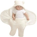 Couverture demmaillotage pour b�b� unisexe gigoteuse emmaillotage capuche pour b�b� 0 - 3 mois(blanc) ...