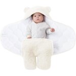 Couverture demmaillotage pour b�b� unisexe gigoteuse emmaillotage � capuche naissance - blanche - m(0 ...