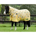 Couverture dextrieur pour poney avec couvre - cou saxon combo neck 600d 180g - jaune - 90 cm