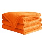 Couverture double orange pour canap� / lit couverture moelleuse et confortable 60 x 80 pouces label