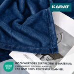 Couverture douillette grace bleu fonc� 220 x 240 cm