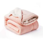 Couverture douillette en polaire rose - couverture chaude en sherpa 150 x 200 cm xl - couverture de canap� ...