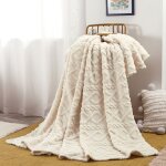 Couverture extra douce jacquard uni 180 x 200 cm couvre - lit de canap polyvalent plaid de lit couverture ...