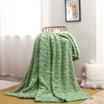 Couverture extra douce jacquard uni 180 x 200 cm couvre - lit de canap polyvalent plaid de lit couverture ...