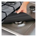 Couverture de gazini�re - fp8 - 4 pi�ces - noir - 27x27 cm - t�flon enduit en fibre de verre