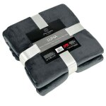 Couverture microfibre flanelle couverture c�lin couverture jet� de lit 150x200 cm graphite gris fonc� ...