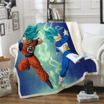 Couverture et plaid anime grand dragon ball goku - flanelle - 100x150cm - multicolore - bleu - rectangulaire ...