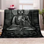 Couverture plaid en peluche statue de bouddha zen couverture en flanelle - couverture lit housse de canapé ... Couverture plaid en peluche statue de bouddha zen couverture en flanelle - couverture lit housse de canapé ...