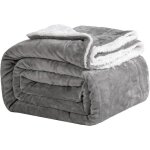 Couverture polaire grise - couverture en sherpa - pour canap� - chaude - pour lhiver (gris 130x150cm) ...