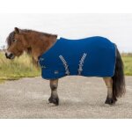 Couverture polaire pour shetlands avec sangle qhp - bleu - 115 cm