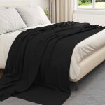 Couverture - vidaxl - toison - noir - 240 x 220 cm - fleece douillet