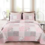 Couvre lit 2 personnes 220x240 cm - dessus lits et couvre - lits patchwork en microfibre rose � motif ...