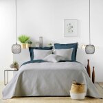 Douceur dint�rieur couvre - lit romane 2 places 240�260 cm microfibre gris + 2 housses 60�60