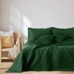 Couvre - lit - ameliahome - ophelia - 220 x 240 cm - polyester - vert fonc�