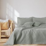 Couvre - lit - ameliahome - oph�lie - matelass� ultrasonique - 260 x 280 cm - gris