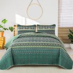 Couvre - lit boh�me matelass� 3 pi�ces 240x260 cm patchwork r�versible doux multicolore jetee de lit