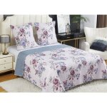 Couvre - lit boutis pais matelass - b - 1 - 156 - 220x240cm - 2 taies 65x65cm - violet - synthtique ...