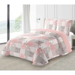 Couvre - lit boutis �pais matelass� 220x240cm avec 2 taies 65x65cm m23 - 6050