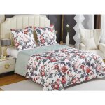 Couvre - lit boutis �pais matelass� - fanny & c�line - 220x240cm - 2 taies 65x65cm - rouge - lavable