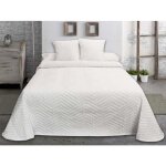 Couvre - lit boutis - javier larrainzar - 230x270 cm - blanc - dessin � chevrons - tissage jacquard - ...