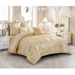 Couvre lit - brenda - beige - 5 pcs - 220x240 cm - 100% polyester