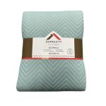 Couvre - lit - domoletti - 160 cm x 220 cm - bleu / vert - abstrait - g�om�trique