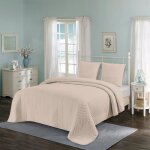 Couvre - lit pais matelass - lin - m23 - 6012 - 180x240cm - 1 taie 65x65cm - beige