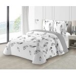 Couvre - lit �pais - m23 - 180x240cm - 1 taie 65x65cm - gris - microfibre