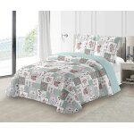 Couvre - lit épais - m23 - 180x240cm - 1 taie 65x65cm - vert - microfibre Couvre - lit épais - m23 - 180x240cm - 1 taie 65x65cm - vert - microfibre