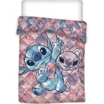 Couvre - lit matelass� - lilo et stitch - imprim� coeur - 140x200cm - 100% polyester